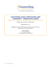 Cultivating a Bully-Free School and Community – Word Match Game