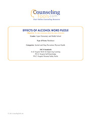 Effects of Alcohol Word Puzzle