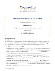 Feelings Words: Fill in the Blanks