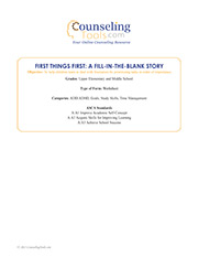 First Things First: A Fill-in-the-Blank Story