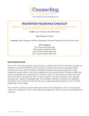 Frustration Tolerance Checklist
