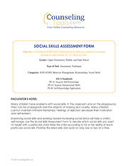 Social Skills Assessment Form