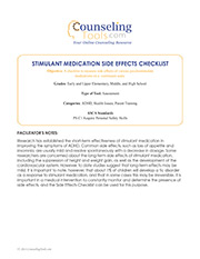 Stimulant Medication Side Effects Checklist